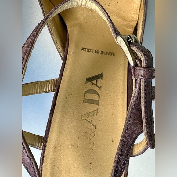 Prada Ostrich Ankle Strap Pumps, size 7 - Picture 7 of 16